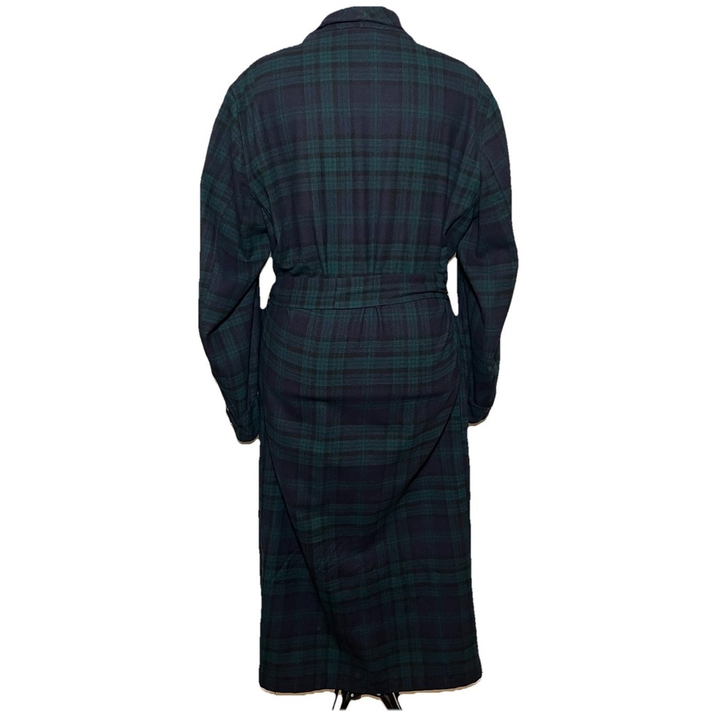 Vtg Pendleton Mills Bath Robe Blue Green Tartan Plaid Wool Shawl Collar USA L - Picture 5 of 9